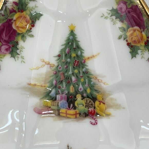 1990 Royal Albert LTD Christmas Magic Tree Shaped Sweet Dish Bone China #55 - Picture 7 of 9